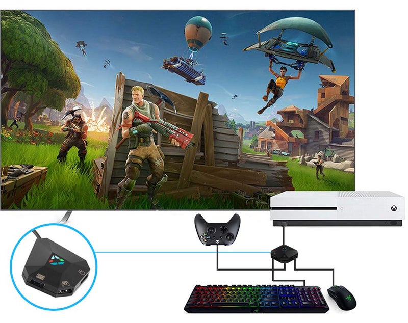 Megadream Keyboard and Mouse Adapter for Nintendo Switch, Wired Keyboard and Mouse Converter for PS4 PS3 Xbox ONE/360 Console Series Converter, Custom Mapping, 8 Keys Storage, Reset Button, FPS, TPS, RPG Games - Image 4